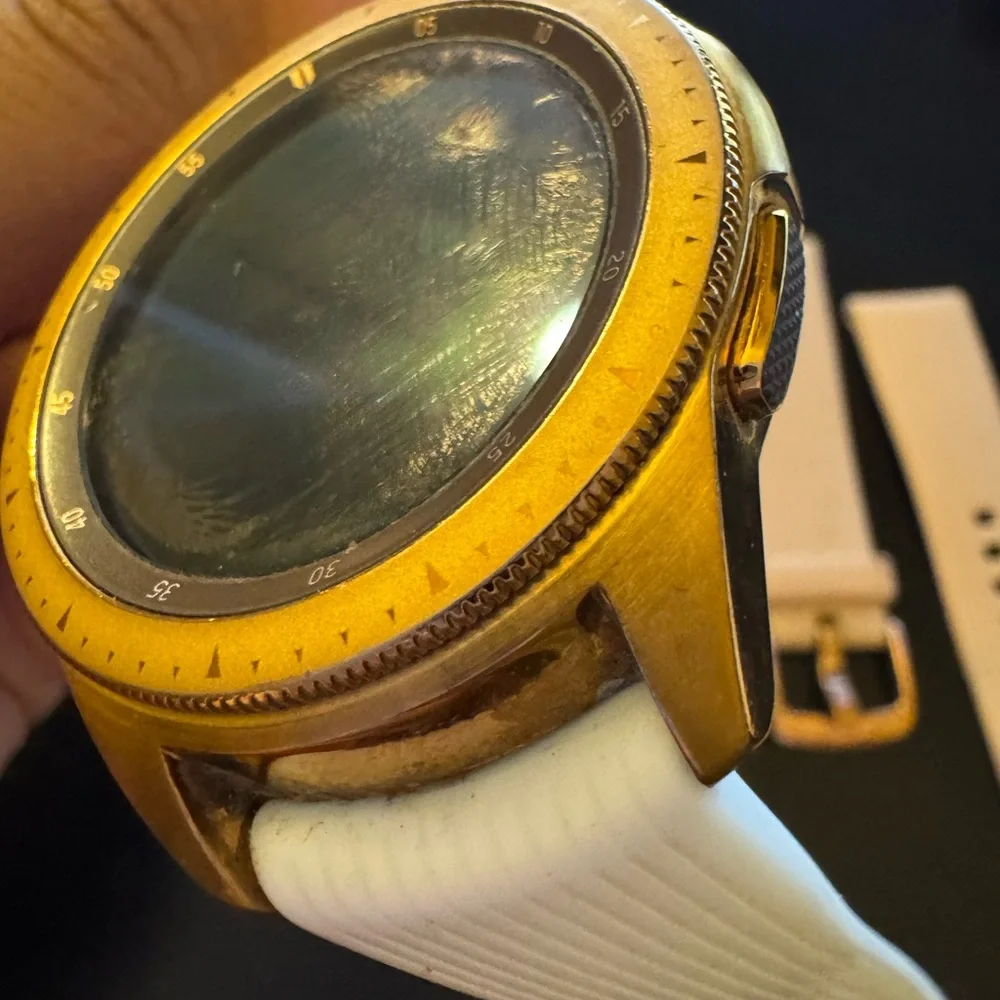 Samsung Gold and White Smartwatch